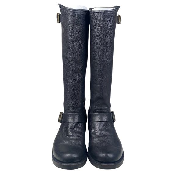 Frye Women’s Veronica Slouch Black Leather Moto Riding Boot Size US 8.5 - Picture 7 of 12